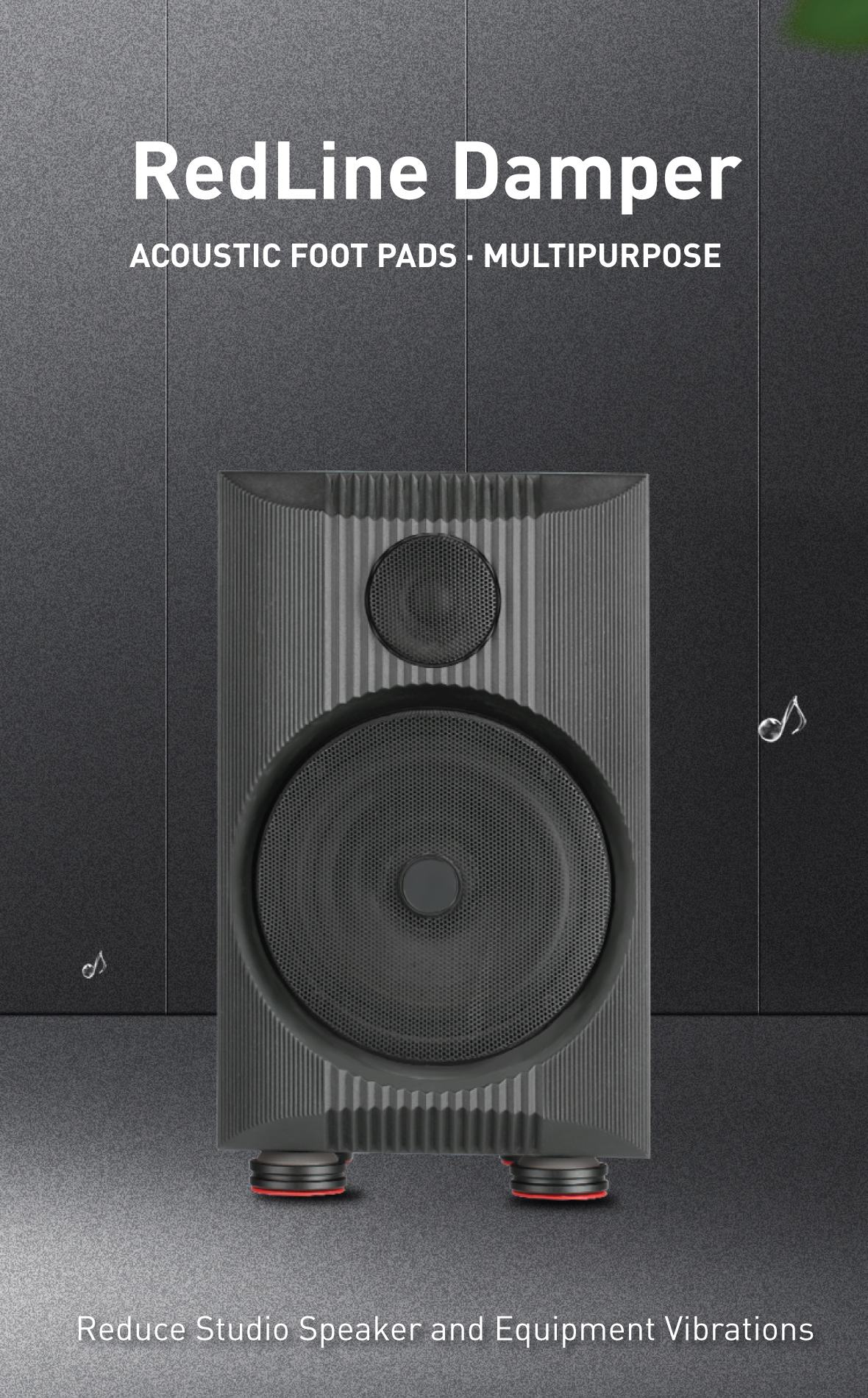 AudioBastion Redline Damper: Reduce Studio Speaker and Equipment Vibrations